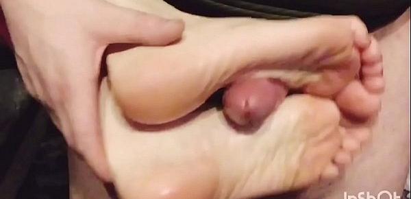  Smooth soles footjob makes me cum buckets. (Full video at clip store)
